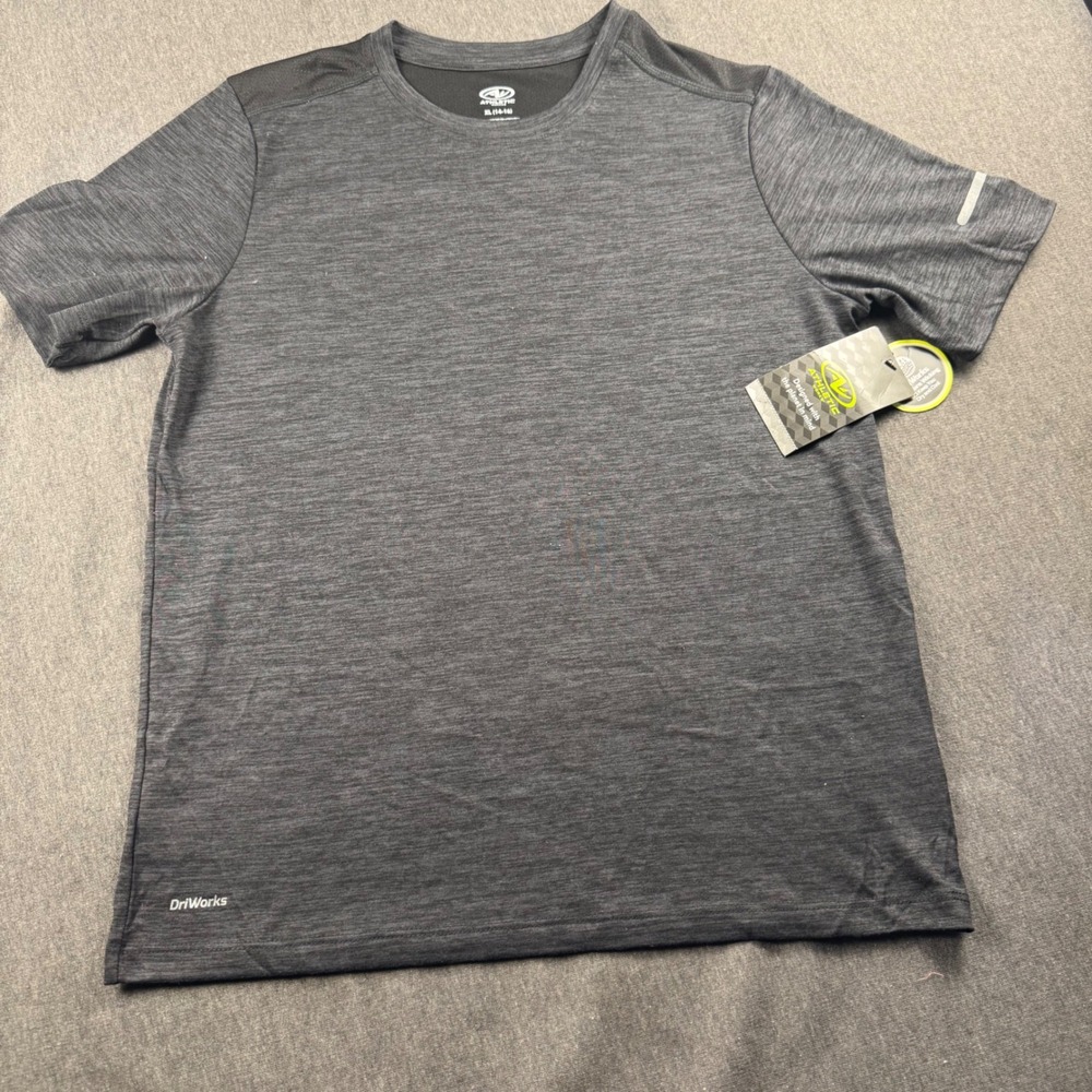 Athletic Works Boys XL 14-16 Gray Heather DriWorks Performance T-Shirt NWT